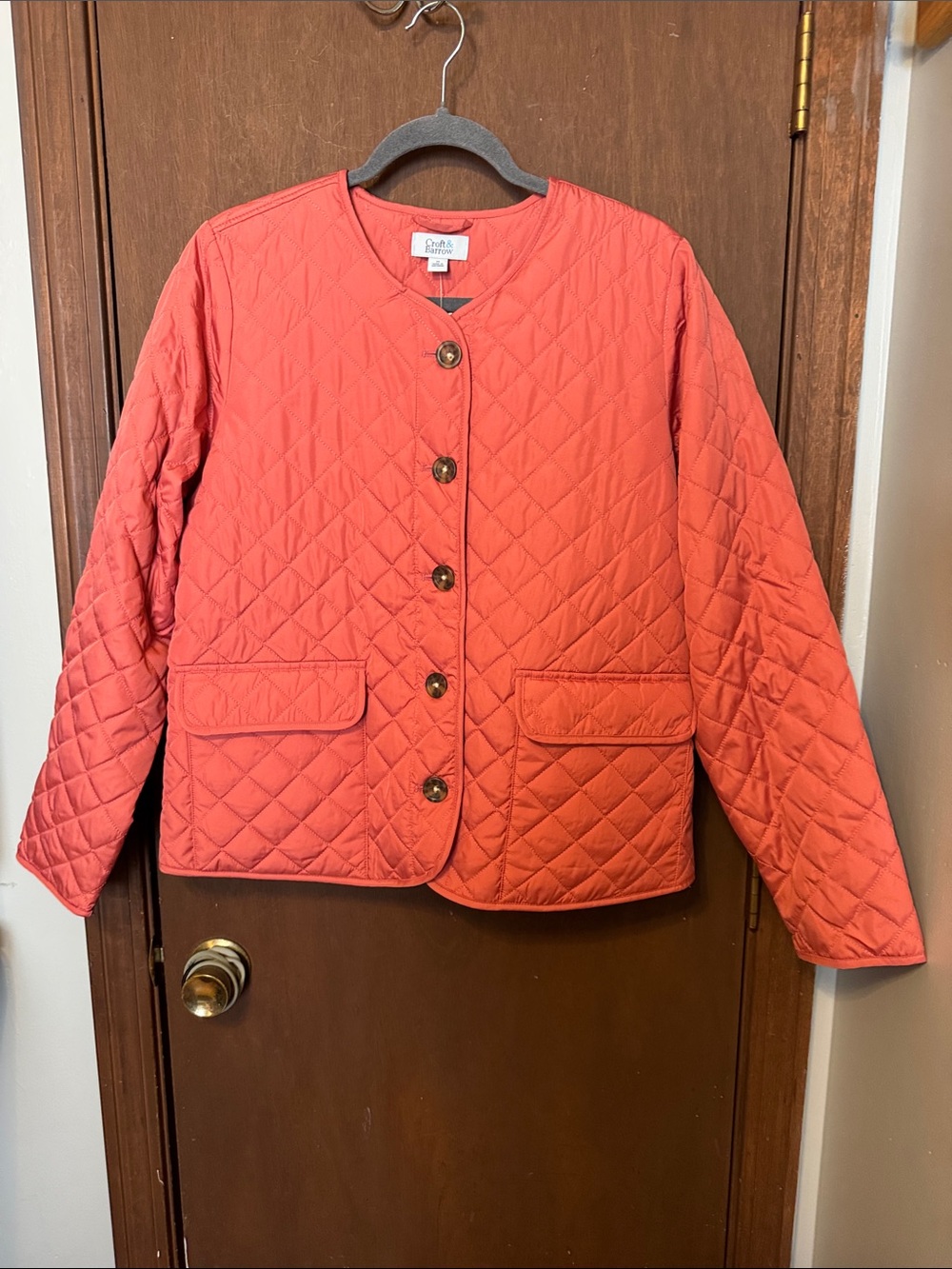 Croft & Barrow Coral Classic Quilted Jacket